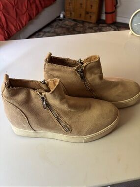 Soda Tan Suede Ankle Booties